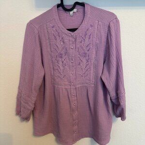 GAUZE BUTTONDOWN TUNIC